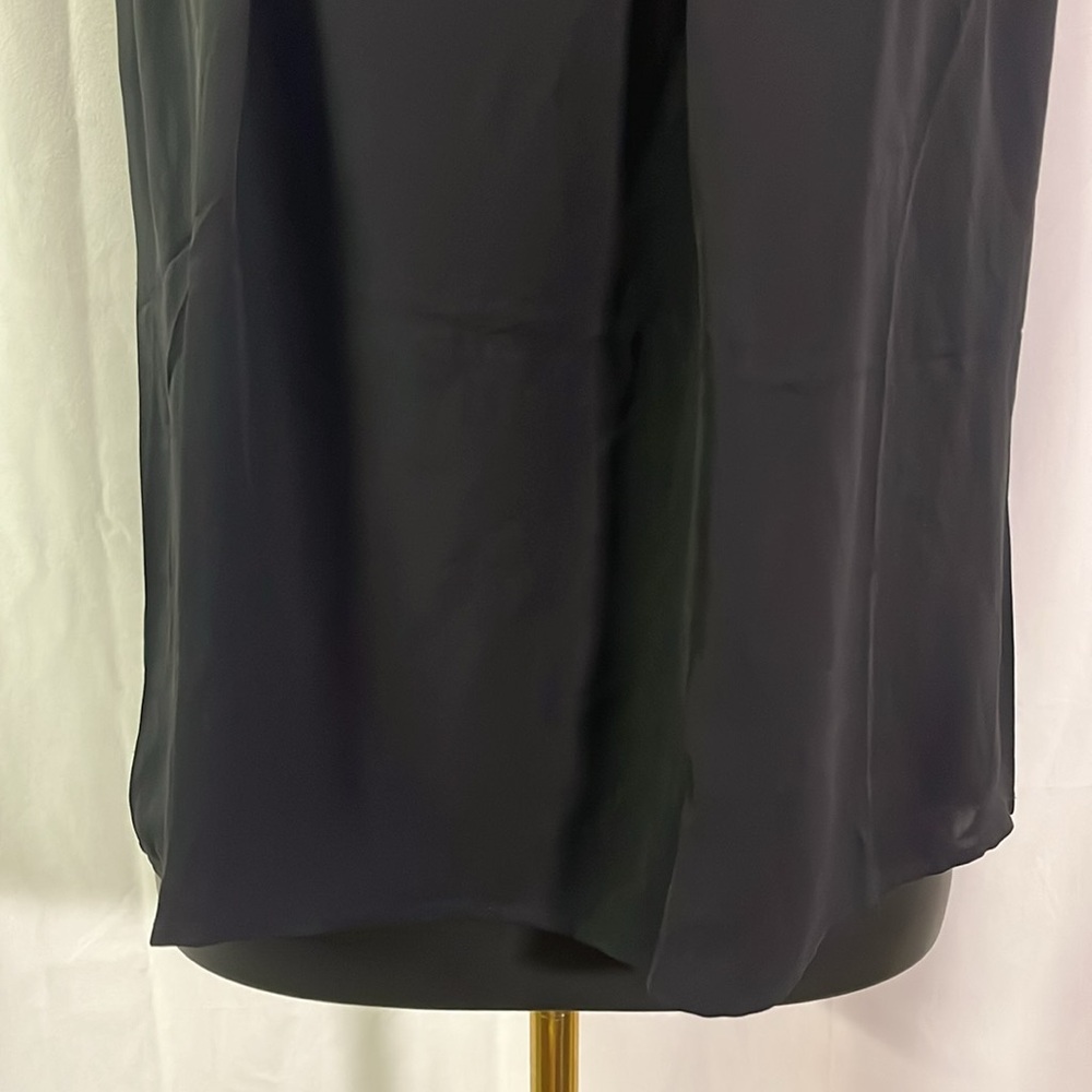 NWT Brooks Brother Black Short Sleeve Silk Keyhole Neck Blouse - Picture 8 of 16